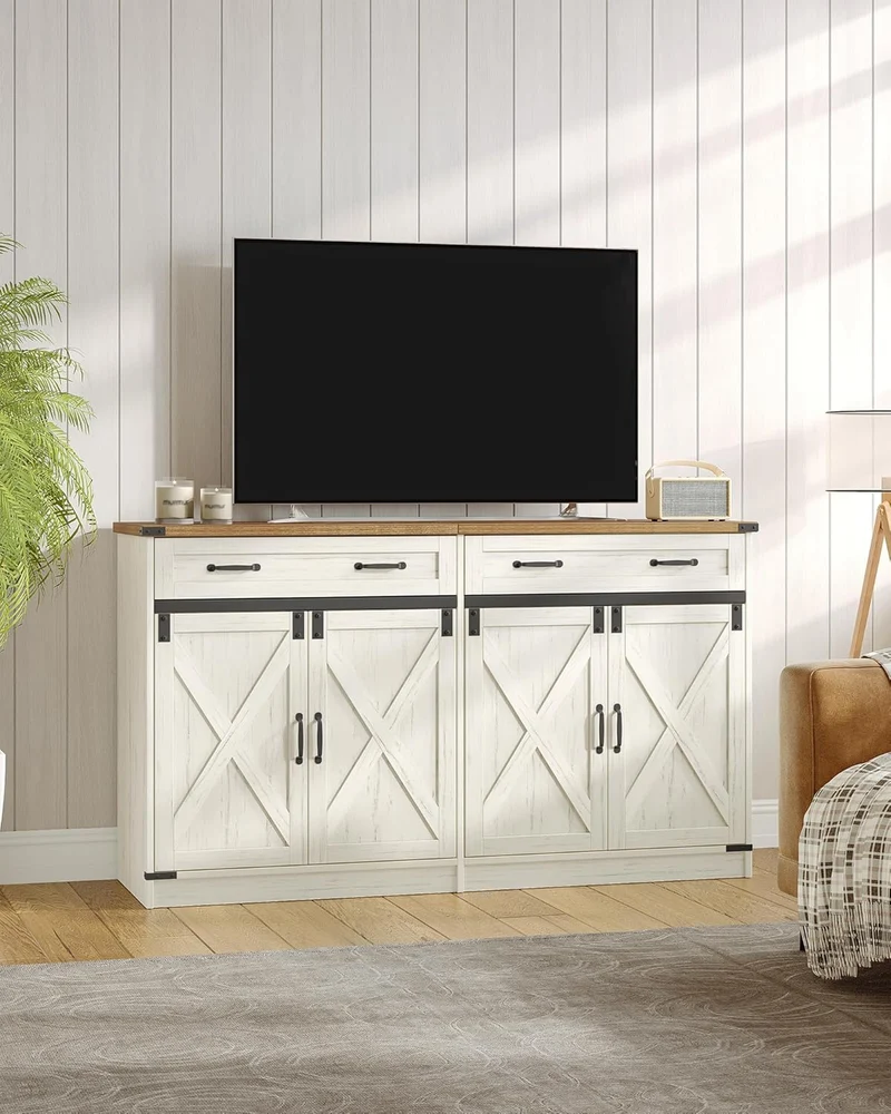 Hzuaneri Sideboard, Buffetschrank mit 2 Schublade, 4 Türen
