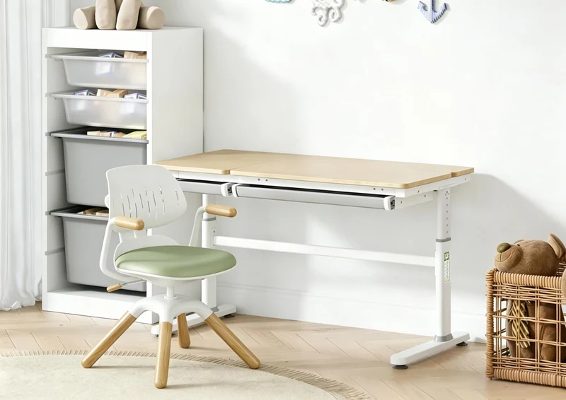 HOKO Kinderschreibtisch höhenverstellbar für Kinder ab 6 Jahren, 120x60 cm