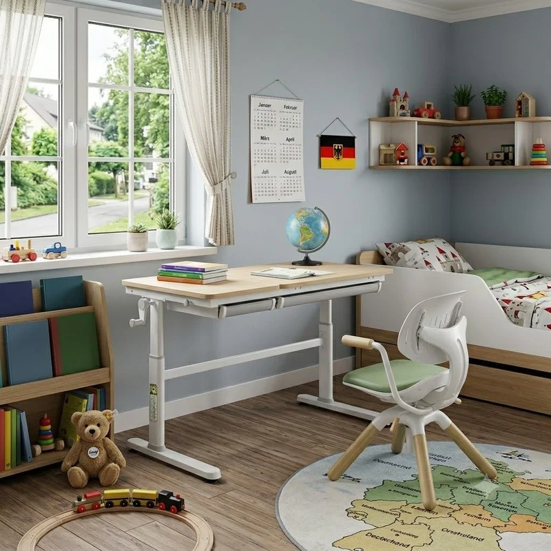 HOKO Kinderschreibtisch höhenverstellbar für Kinder ab 6 Jahren, 120x60 cm