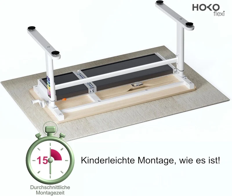 HOKO Kinderschreibtisch höhenverstellbar für Kinder ab 6 Jahren, 120x60 cm