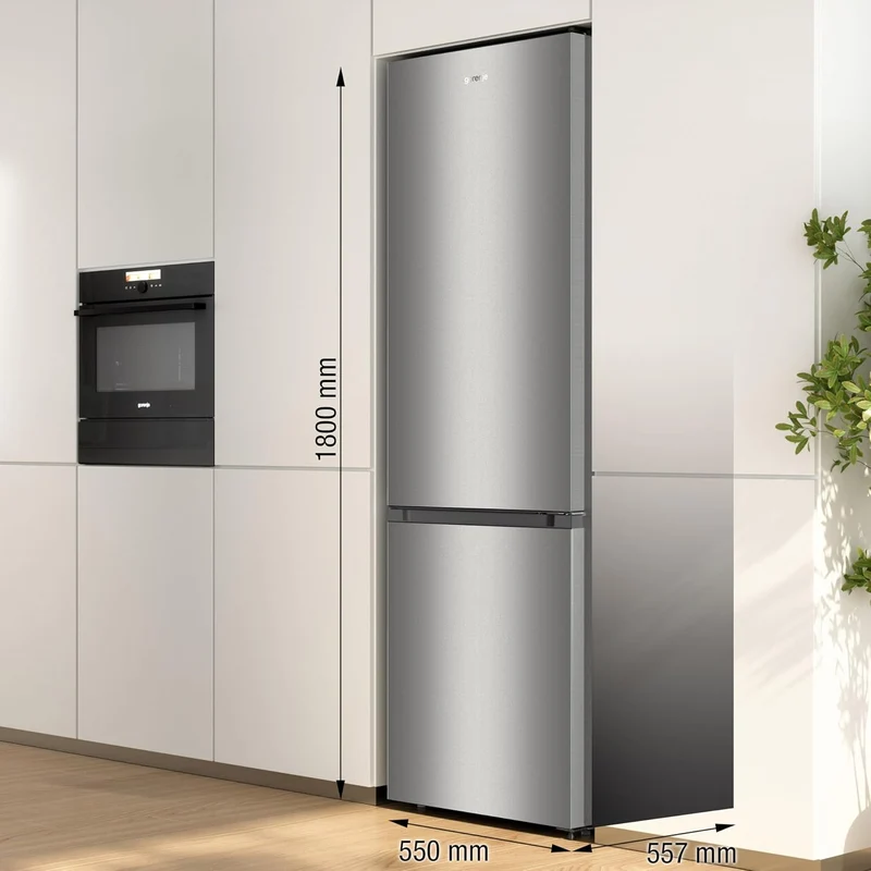 Gorenje RK 4182 PS4 Kühl-Gefrier-Kombination/ Höhe 180 cm/ Kühlen 198 L/ Gefrieren 66 L/ Gemüsefach/ 39dB/ LED Beleuchtung/ HxBxT: 180 x 55 x 55,7 cm / Grau