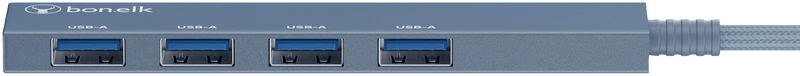 Bonelk Long-Life USB-C to 4 Port USB-A Slim Hub (Indigo)