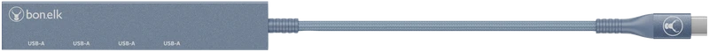 Bonelk Long-Life USB-C to 4 Port USB-A Slim Hub (Indigo)