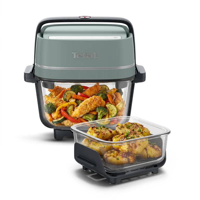 Tefal Crisp & Go Portable Glass Air Fryer Eucalyptus