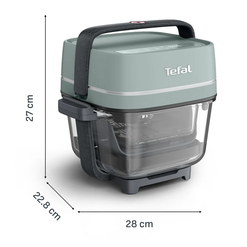 Tefal Crisp & Go Portable Glass Air Fryer Eucalyptus