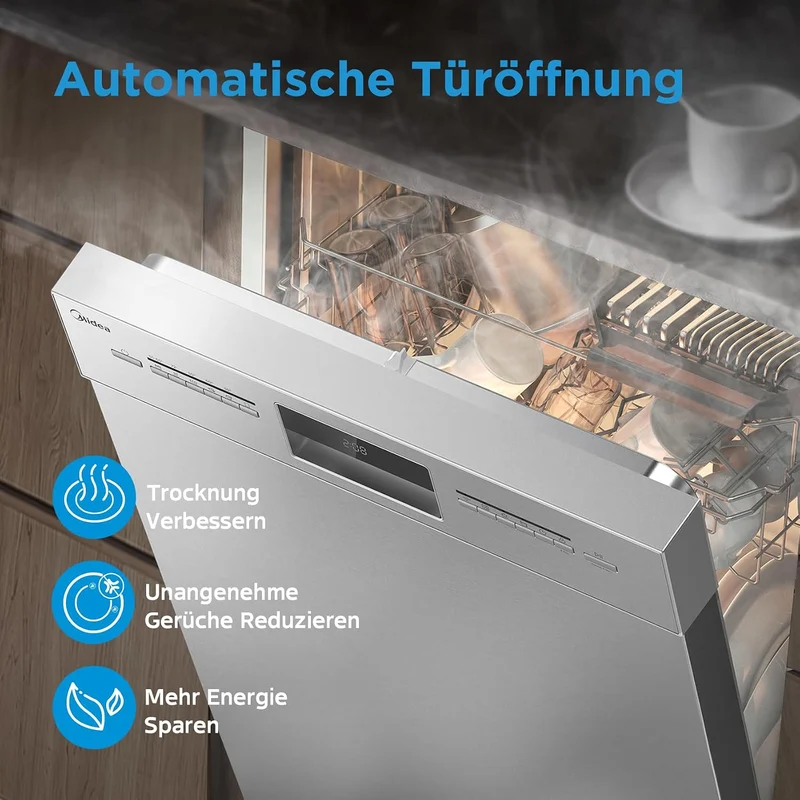 Midea Geschirrspüler Unterbau 60cm Spülmaschine Einbau 14 Maßgedecke EEK C