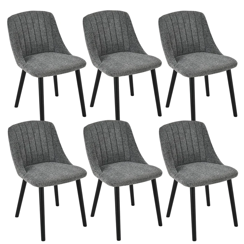 Esszimmerstühle Beige 4er Set Holzbeine Polsterstuhl Küchenstuhl aus Polyester Stühle Esszimmer Wohnzimmerstuhl für Esszimmer Küche Büro