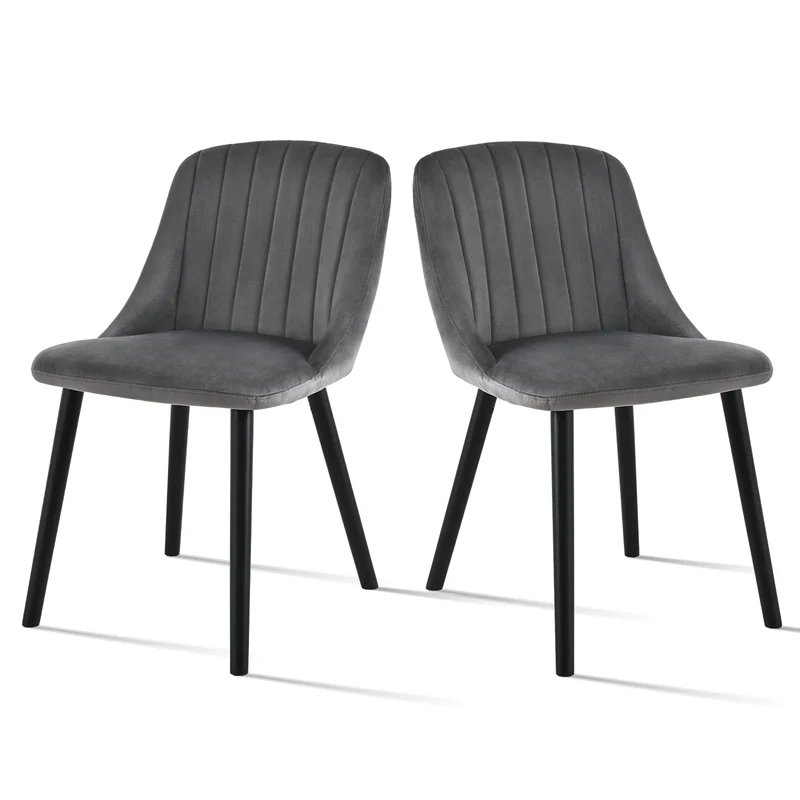 Esszimmerstühle Beige 4er Set Holzbeine Polsterstuhl Küchenstuhl aus Polyester Stühle Esszimmer Wohnzimmerstuhl für Esszimmer Küche Büro