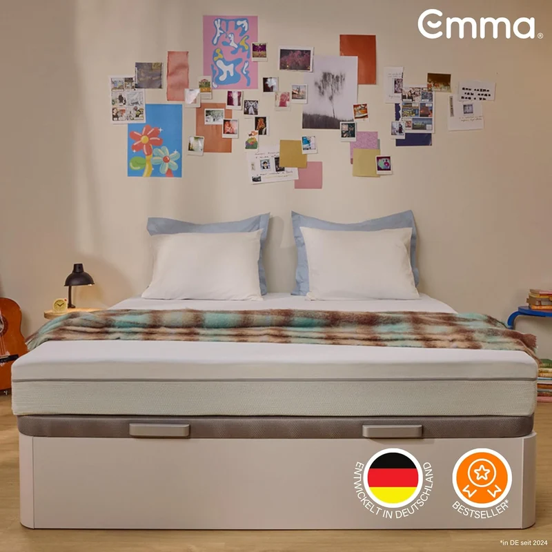 Emma One+ Matratze H2/H3, 3-Zonen Memory-Foam-Matratze mit atmungsaktivem Bezug, ergonomischer Schlafkomfort