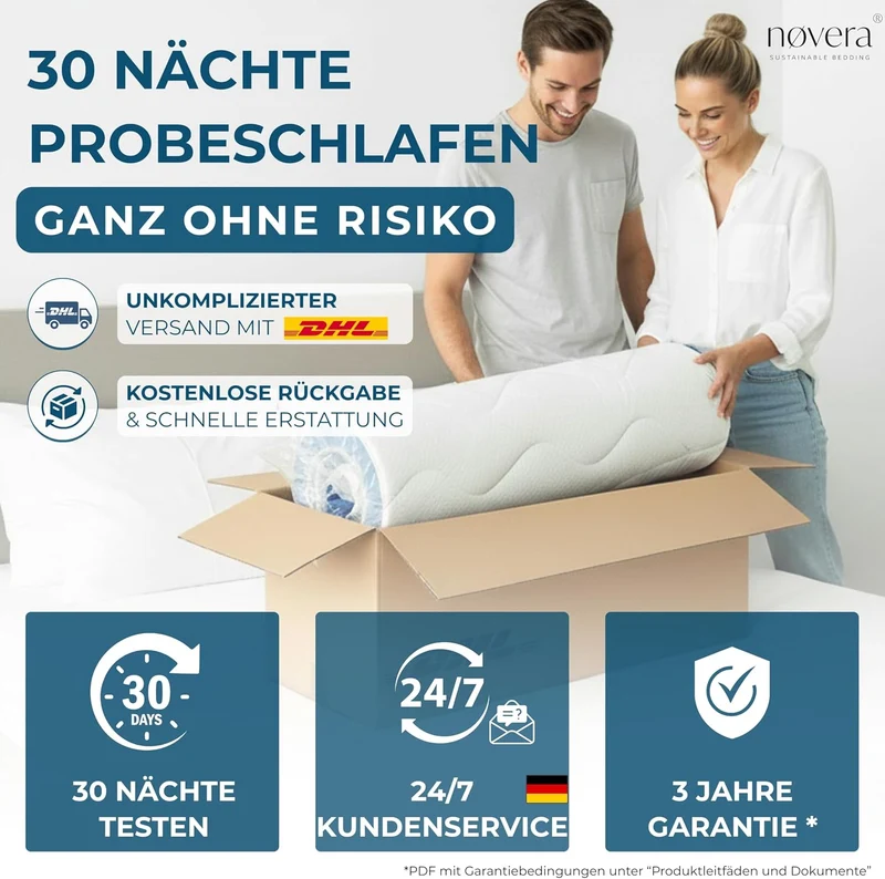 Deluxe Gel Topper 180x200cm | Oberstoff aus 100% Bio-Baumwolle | wolkenweicher 7-Zonen Matratzentopper 180x200cm | Hohes RG 50 | 8cm Matratzen Topper 180x200 |Luxus Matratzenauflage Geltopper