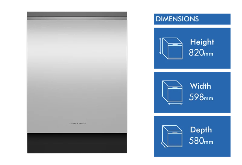 Fisher & Paykel Series 7 Contemporary Built-Under Dishwasher, Recessed Handle, Stainless Steel