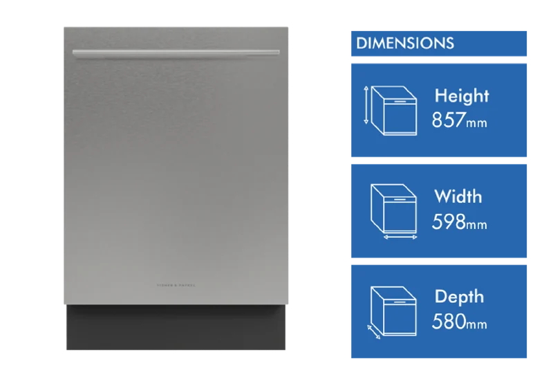 Fisher & Paykel Series 9, Contemporary Tall Built-Under Dishwasher, Stainless Steel