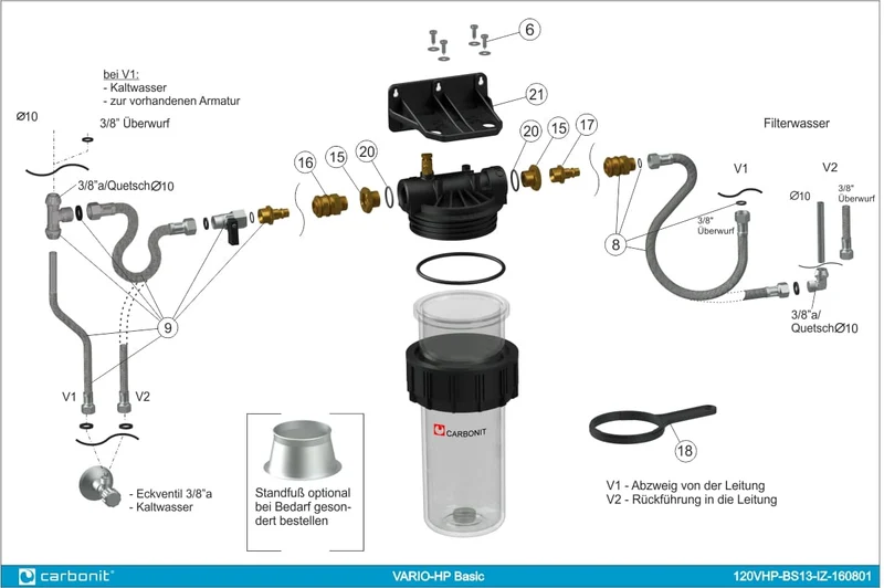 Carbonit VARIO Basic Untertisch Wasserfilter