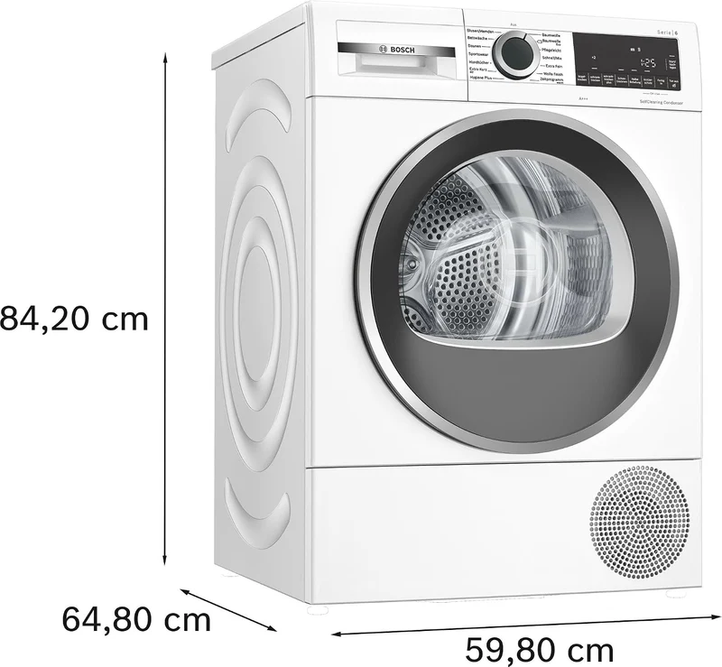 Bosch WQG235D00, Stiftung Warentest GUT (2,2)*, Serie 6, Wärmepumpentrockner 8 kg, Schneller getrocknete Wäsche, Auto Dry, Option Halbe Beladung, Sensitive Drying-System, Selbstreinigender Kondensator