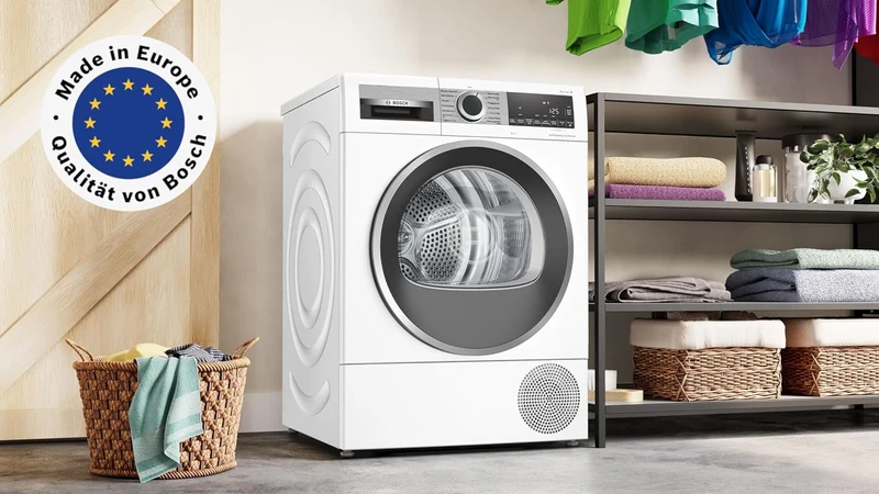 Bosch WQG235D00, Stiftung Warentest GUT (2,2)*, Serie 6, Wärmepumpentrockner 8 kg, Schneller getrocknete Wäsche, Auto Dry, Option Halbe Beladung, Sensitive Drying-System, Selbstreinigender Kondensator