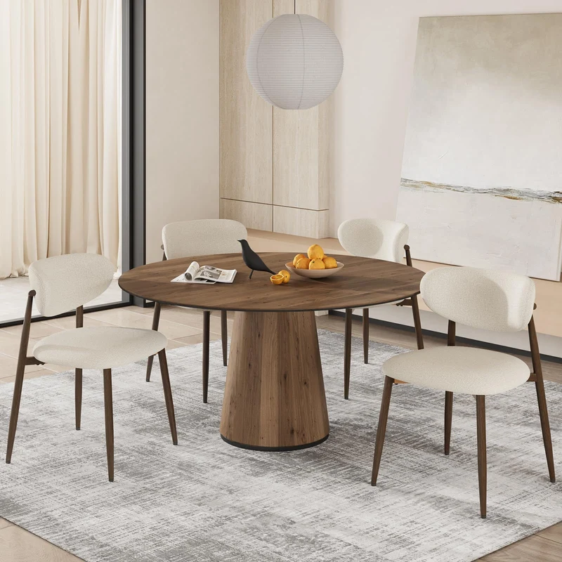 COLAMY Küchenstuhl Esszimmerstühle 4er Set, Moderne Polsterstuhl Essstühle mit Fester Rückenlehne, Stoff Esszimmerstühl mit Holzbein für Esszimmer, Küche, Restaurant, Beige