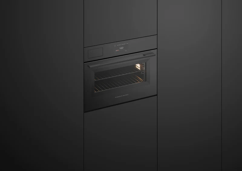 Fisher & Paykel 60cm Series 7, Minimal Compact Combi-Steam Oven, Black Glass