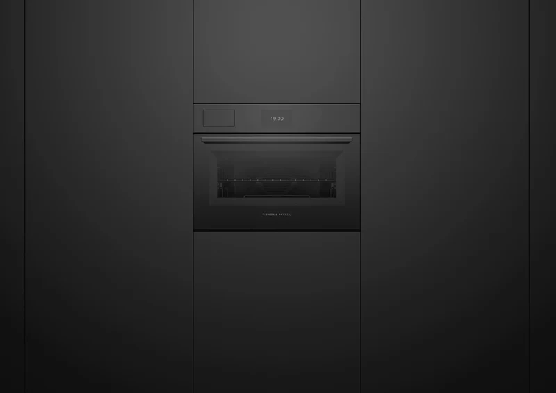 Fisher & Paykel 60cm Series 7, Minimal Compact Combi-Steam Oven, Black Glass
