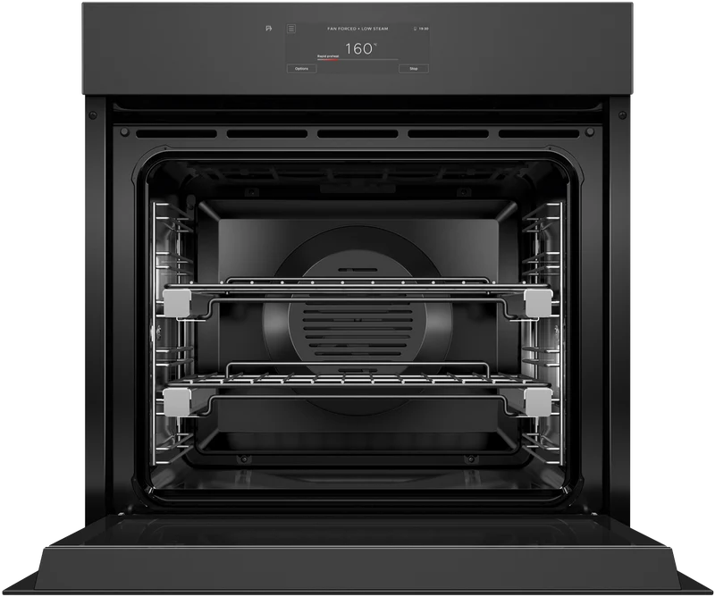 Fisher & Paykel 60cm Series 11, Minimal Handless Combi-Steam Oven, Black Glass