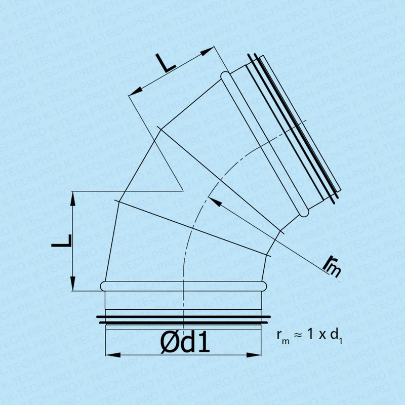 Wickelfalz 60° Bogen mit Lippendichtung