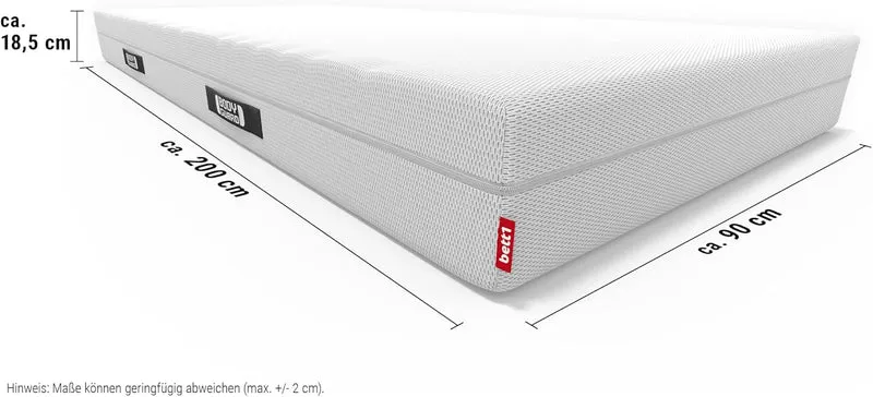 bett1 Bodyguard Matratze 2in1 H2/H3, ergonomische Schaumstoffmatratze mit QXSchaum & waschbarem Bezug, Weiß