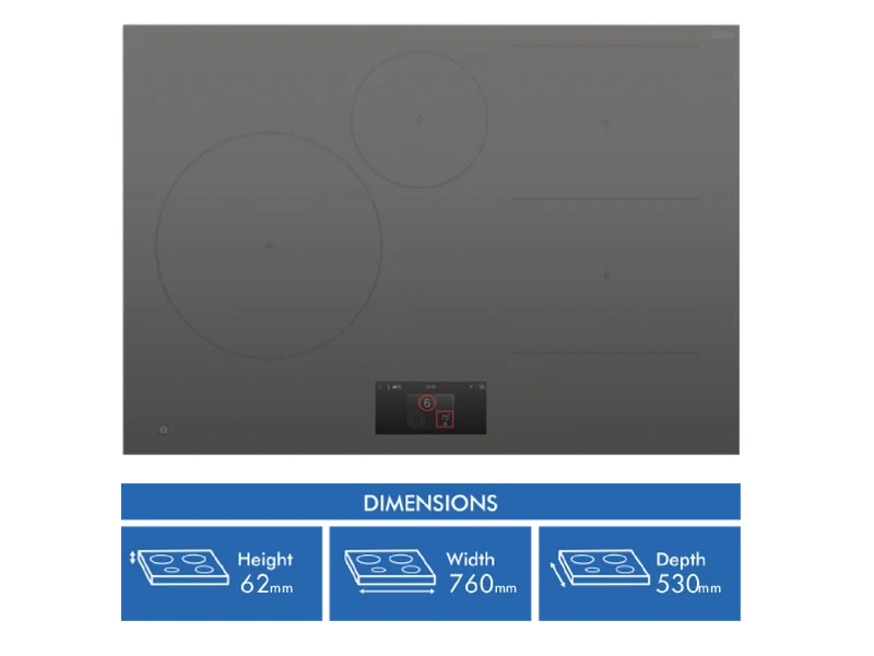 Fisher & Paykel 76cm Series 9 4 Zone Induction Cooktop, with SmartZone