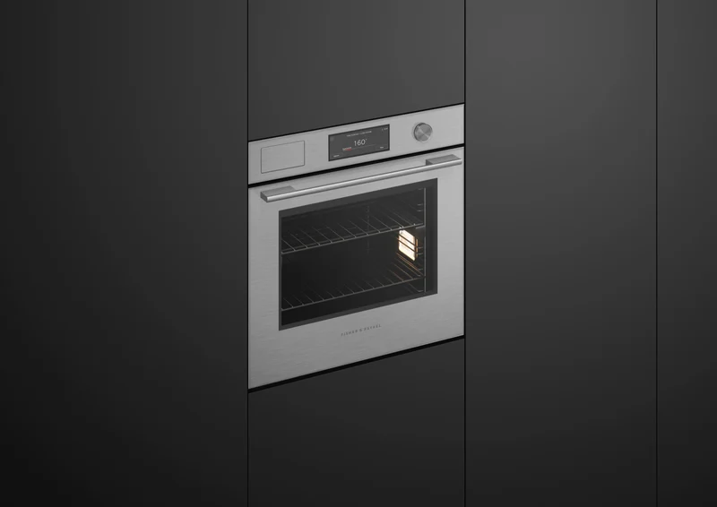 Fisher & Paykel 60cm Series 9, Contemporary Combi-Steam Oven, Brushed Silver Glass