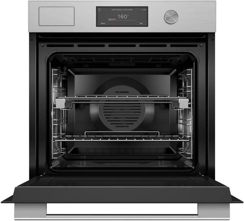 Fisher & Paykel 60cm Series 9, Contemporary Combi-Steam Oven, Brushed Silver Glass
