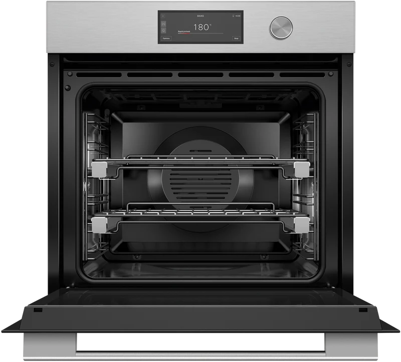 Fisher & Paykel 60cm Series 9, Contemporary Pyrolytic Oven, Brushed Silver Glass