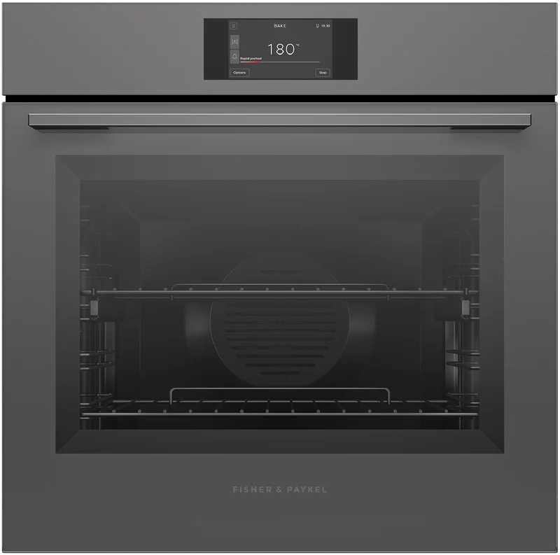 Fisher & Paykel 60cm Series 7, Minimal Pyrolytic Oven, Grey Glass