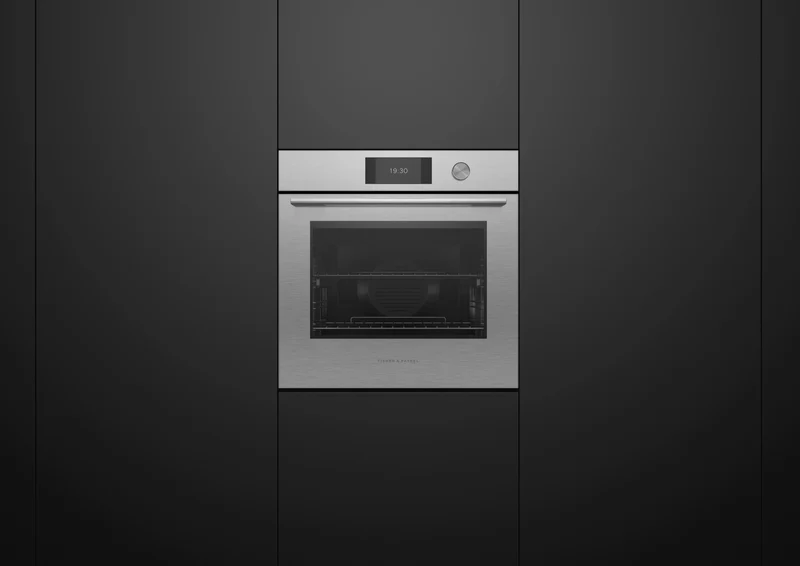 Fisher & Paykel 60cm Series 7, Contemporary Pyrolytic Oven, Brushed Silver Glass