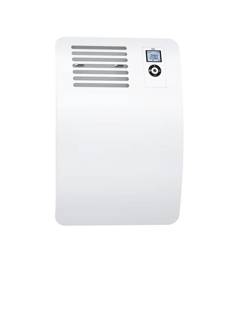 AEG Wandkonvektor WKL 1505 für ca. 15 m², 1500 W, 5-30 °C, wandhängend, LC-Display, Wochentimer, Metall, Ökodesign 2018, 236534