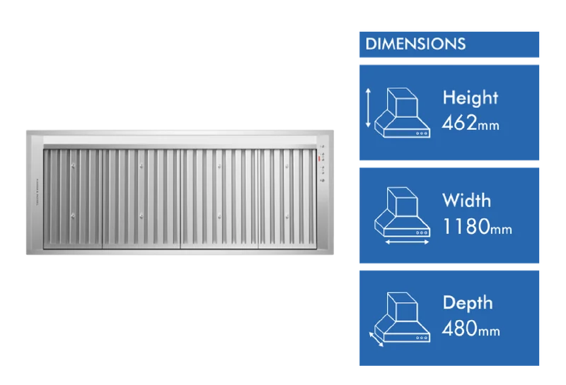 Fisher & Paykel 120cm Series 9 Integrated Insert Wall Rangehood
