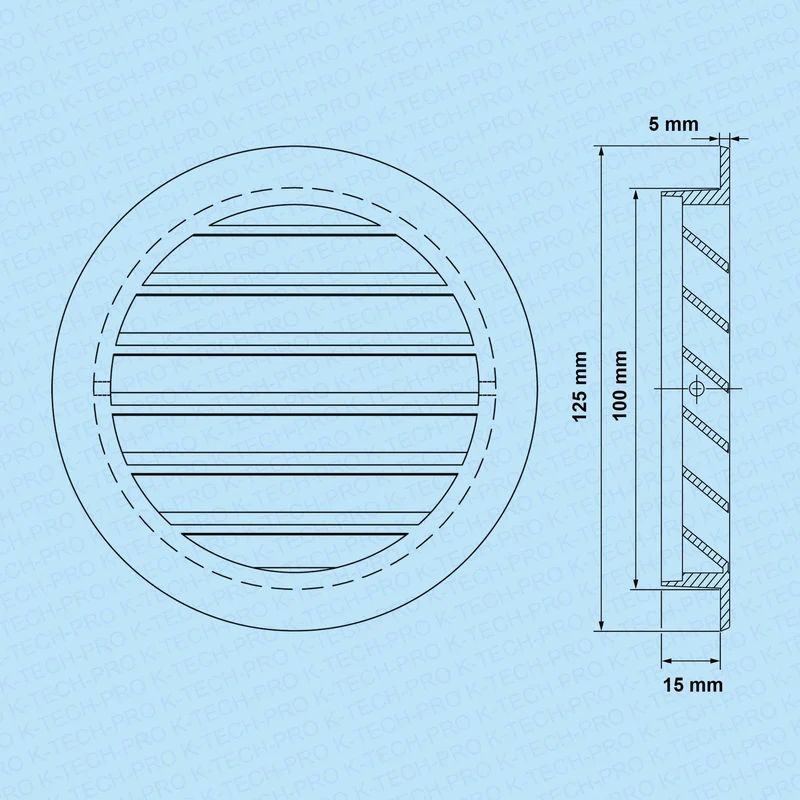 Aluminium Wetterschutzgitter mit Flansch