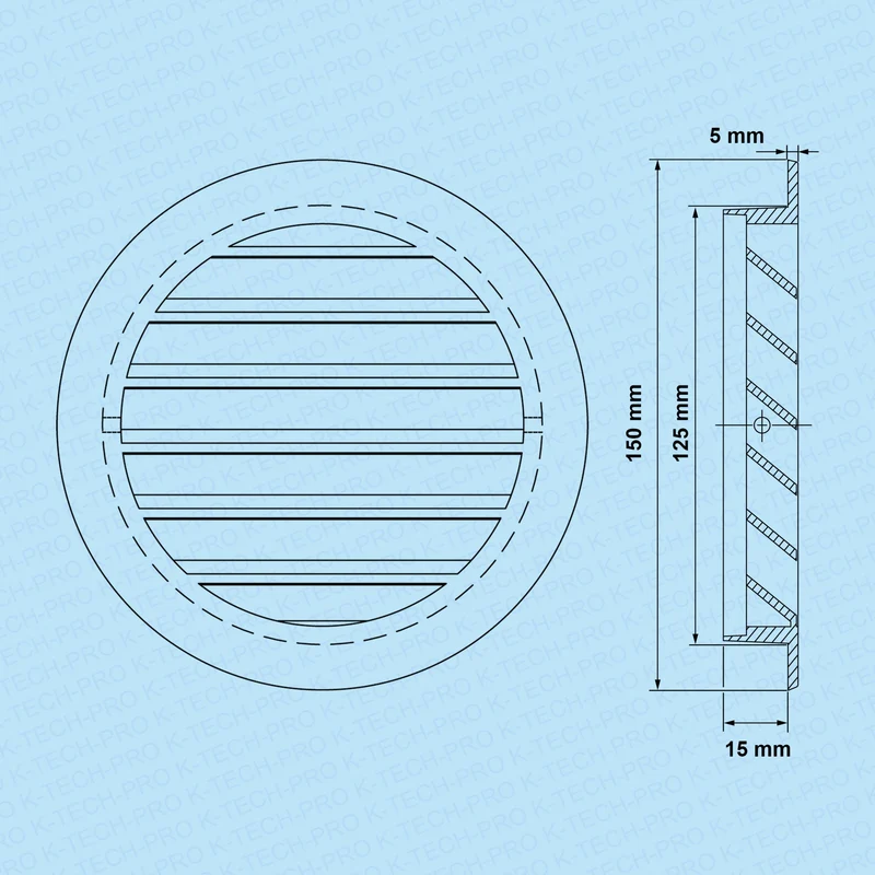 Aluminium Wetterschutzgitter mit Flansch