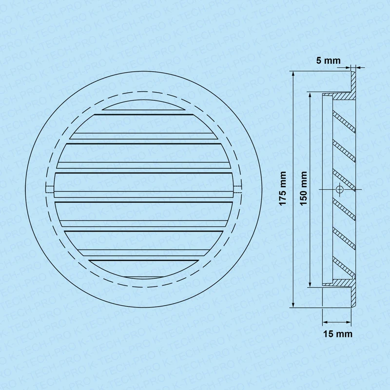 Aluminium Wetterschutzgitter mit Flansch