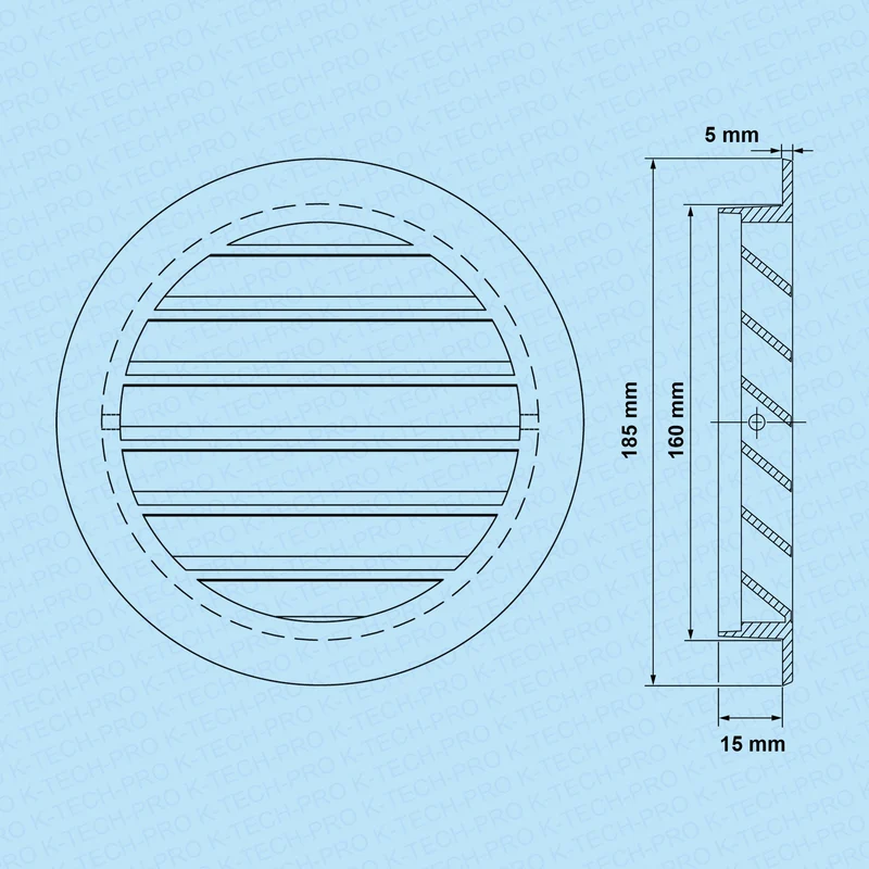 Aluminium Wetterschutzgitter mit Flansch