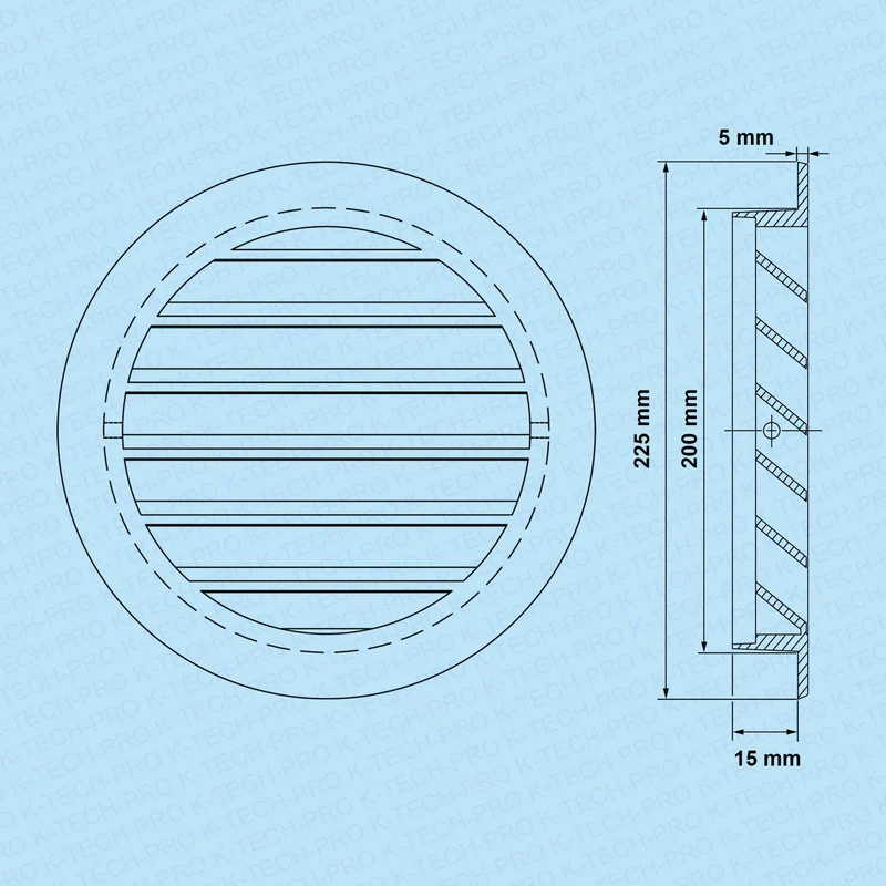 Aluminium Wetterschutzgitter mit Flansch