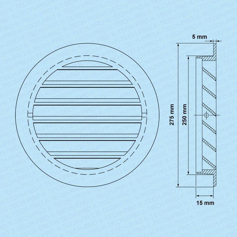Aluminium Wetterschutzgitter mit Flansch