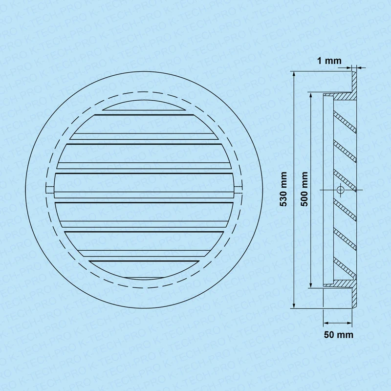 Aluminium Wetterschutzgitter mit Flansch