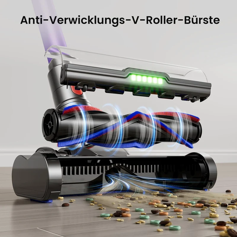 Akku Staubsauger Kabellos 600W/50kPa/70Min mit Hurrikanmodus