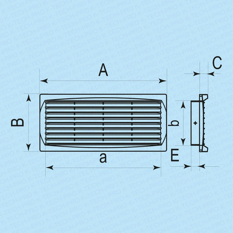 Türlüftungsgitter einseitig Serie KE ABS 275x105