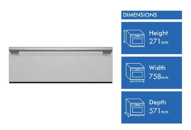 Fisher & Paykel Series 9 Professional 76cm Warming Drawer, Stainless Steel