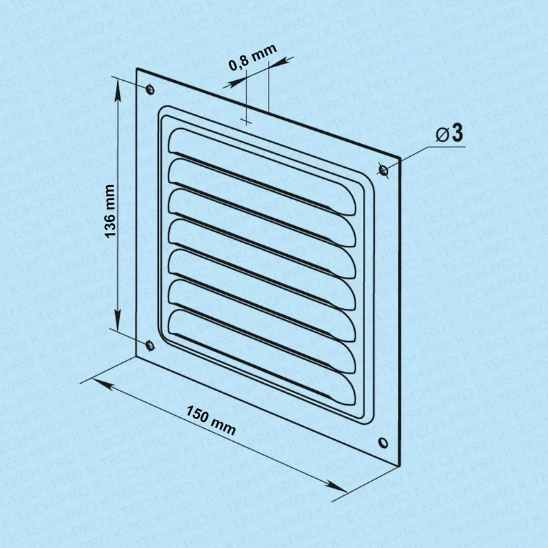 Kiemenblech Serie MVM Aluminium weiß