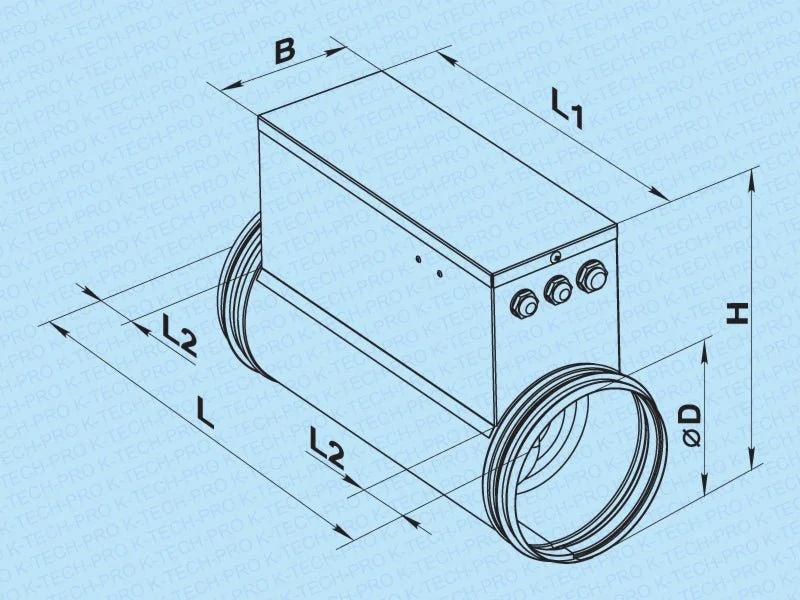 elektrisches Heizregister für Rundrohrsysteme
