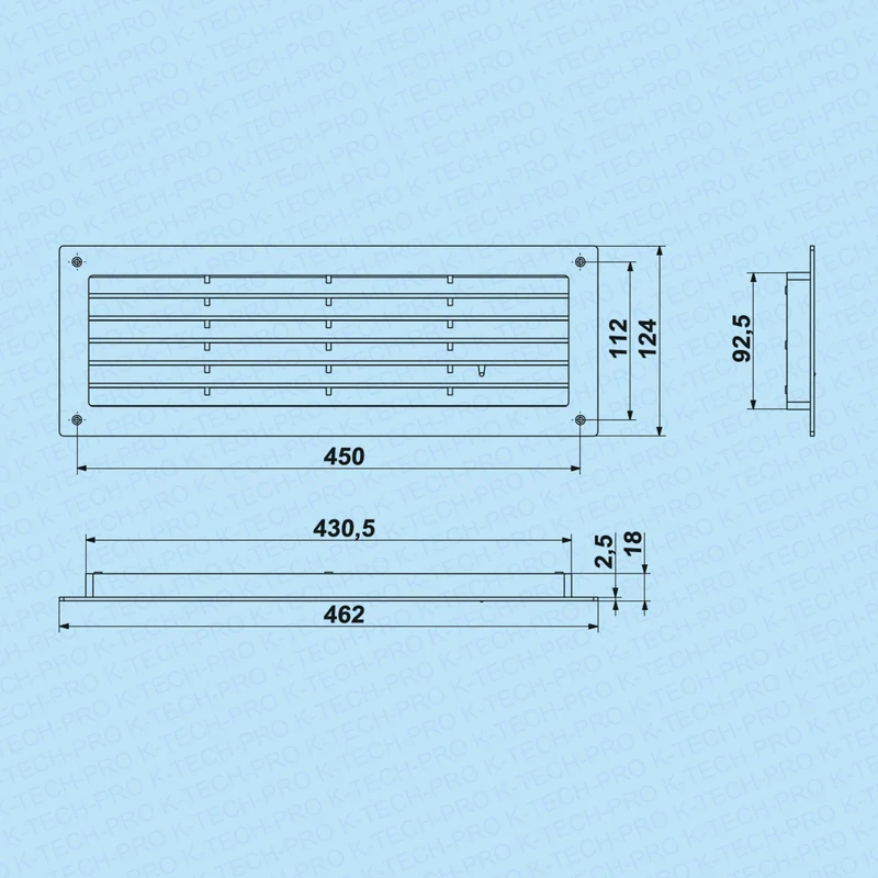 Türlüftungsgitter MV450/2 doppelseitig