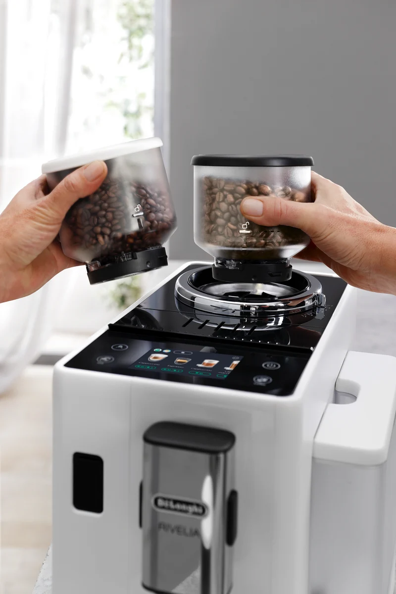 DeLonghi Rivelia Fully Automatic Coffee Machine Arctic White