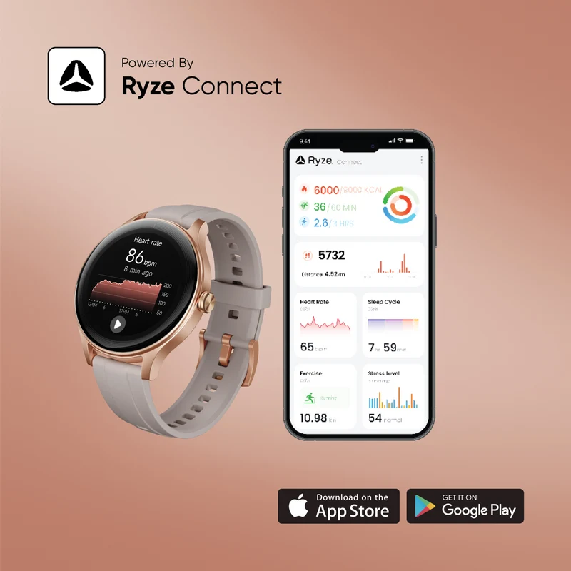 Ryze Flex Gen-2 Smart Watch - Pink & Stone