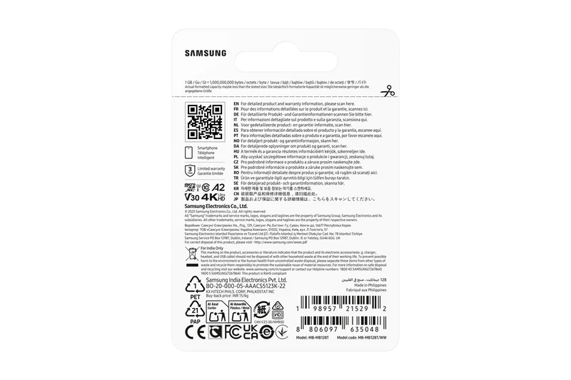 Samsung 128GB T7 Micro SD Memory Card UHS-1 / Class 10