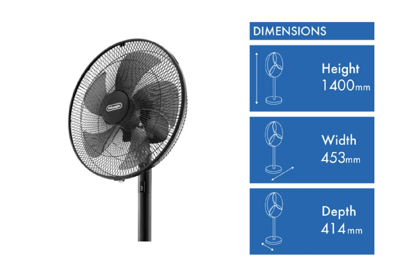 DeLonghi Pedestal Fan with Telescopic Height